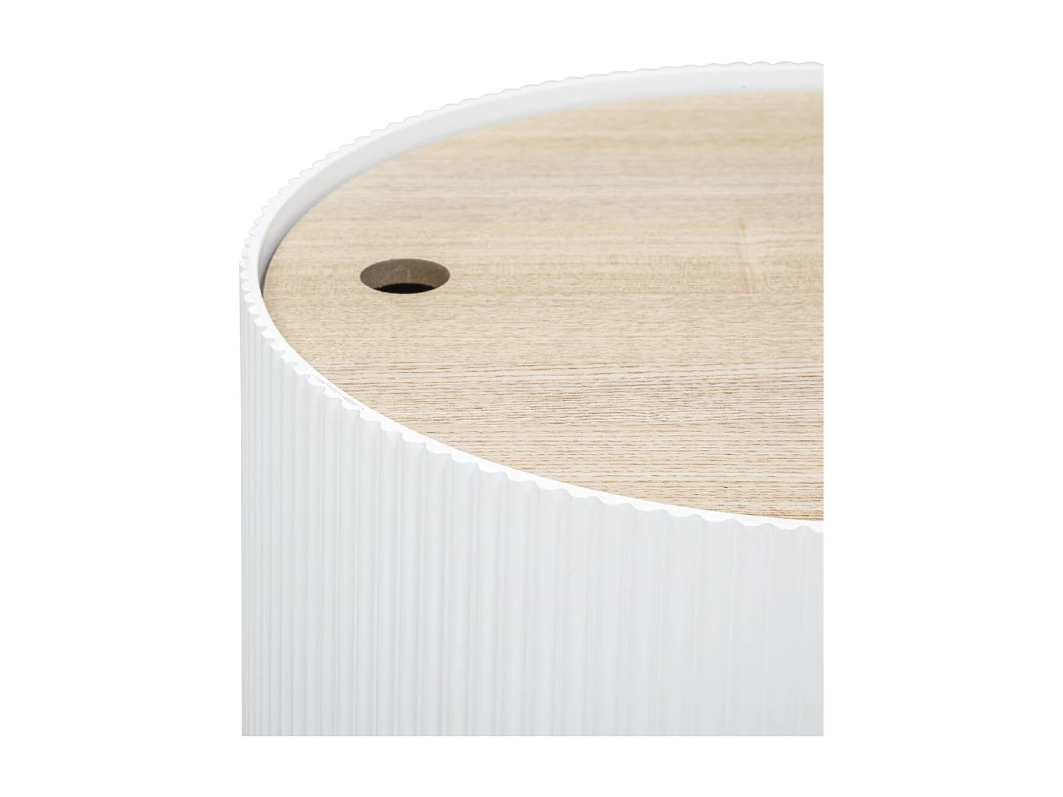 Table à Café avec Coffre de rangement en bois peint Blanc D 38,5 cm