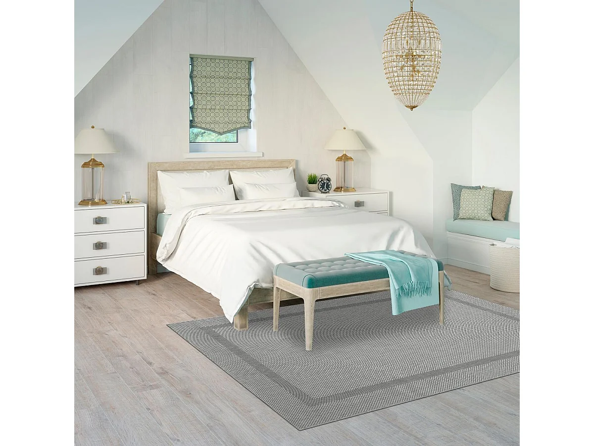 Tappeto da esterno 120x170 tessuto kilim grigio SQUAREXT