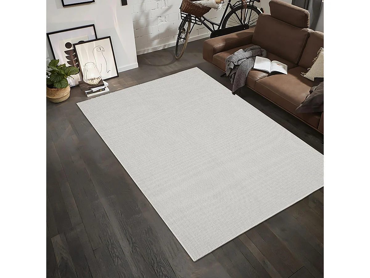 Tapis extérieur 80x200 tissé kilim crème EXTUNI