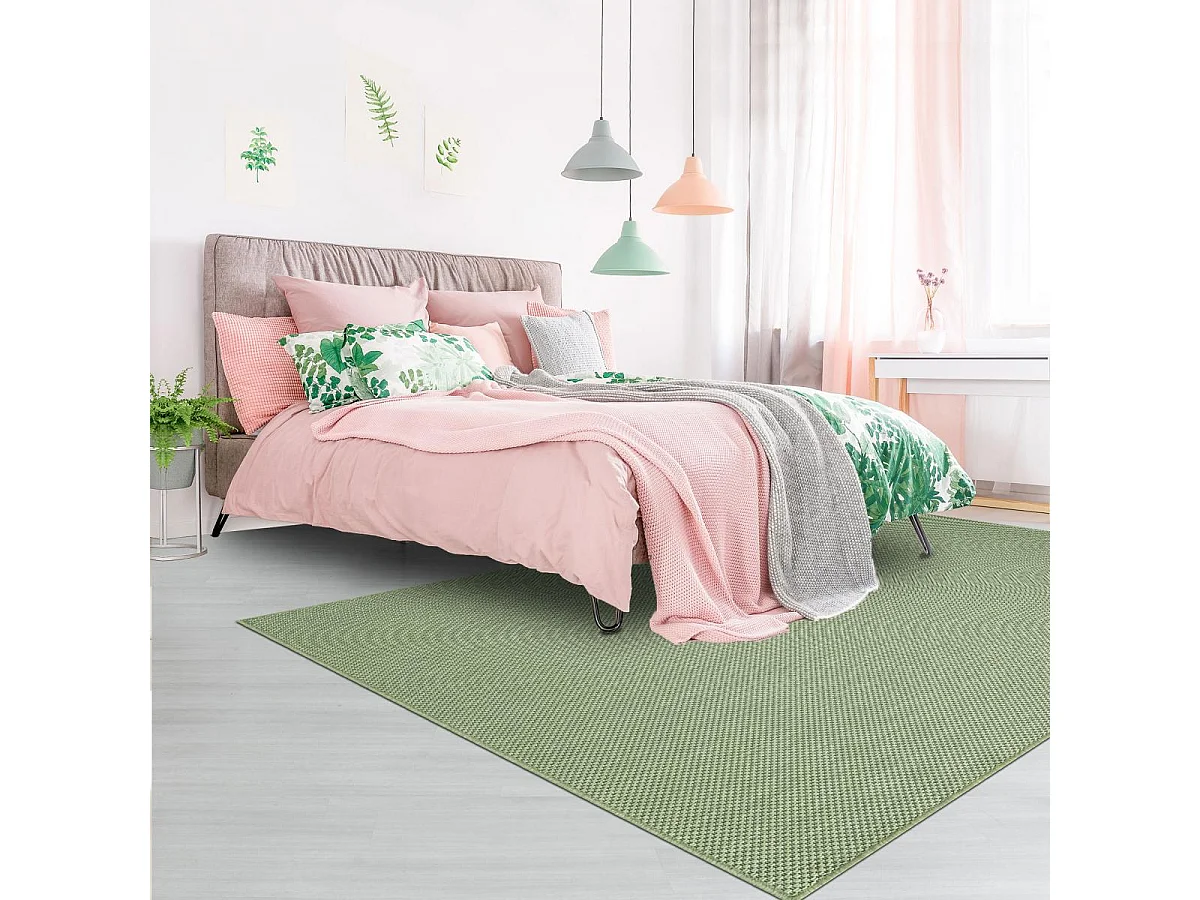 Tapis extérieur 120x170 tissé kilim vert EXTUNI