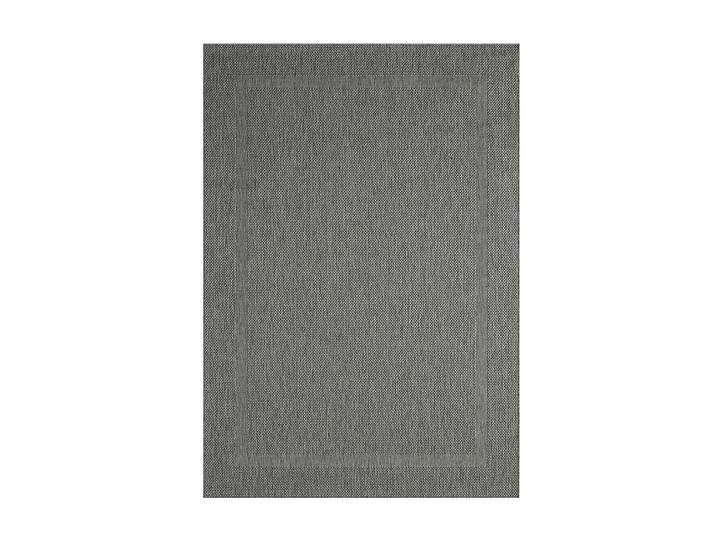 Tapis extérieur Ø160cm rond tissé kilim gris SQUAREXT