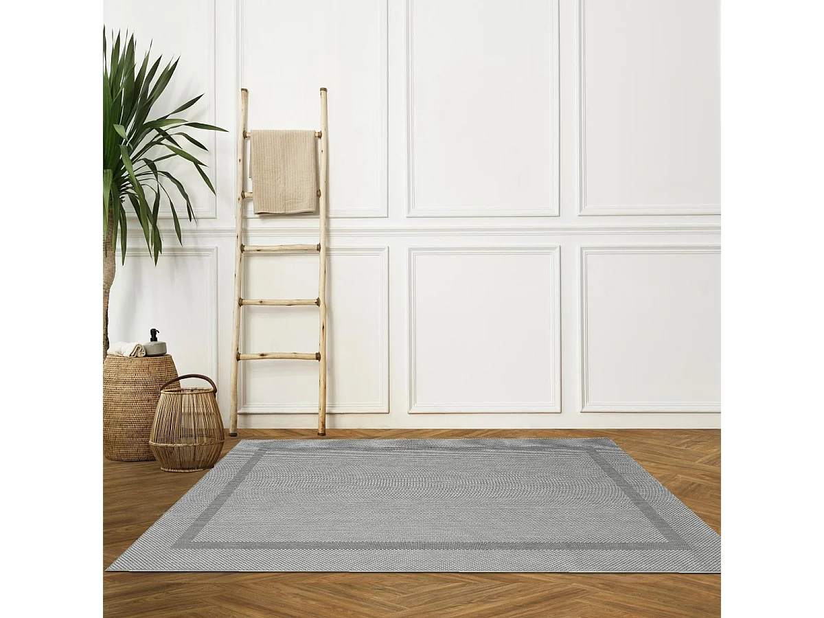 Tappeto da esterno 80x200 tessuto kilim grigio SQUAREXT