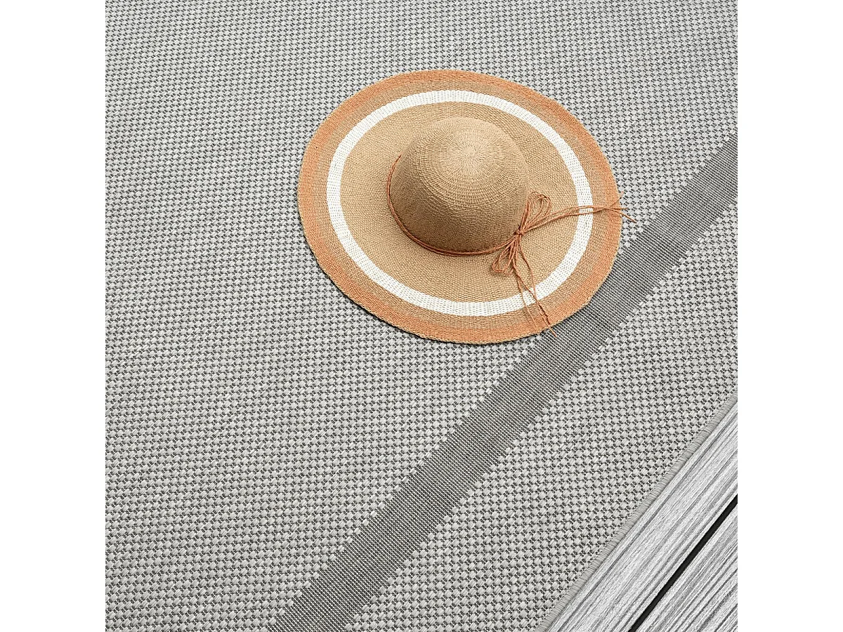 Tappeto da esterno 200x280 tessuto kilim grigio SQUAREXT