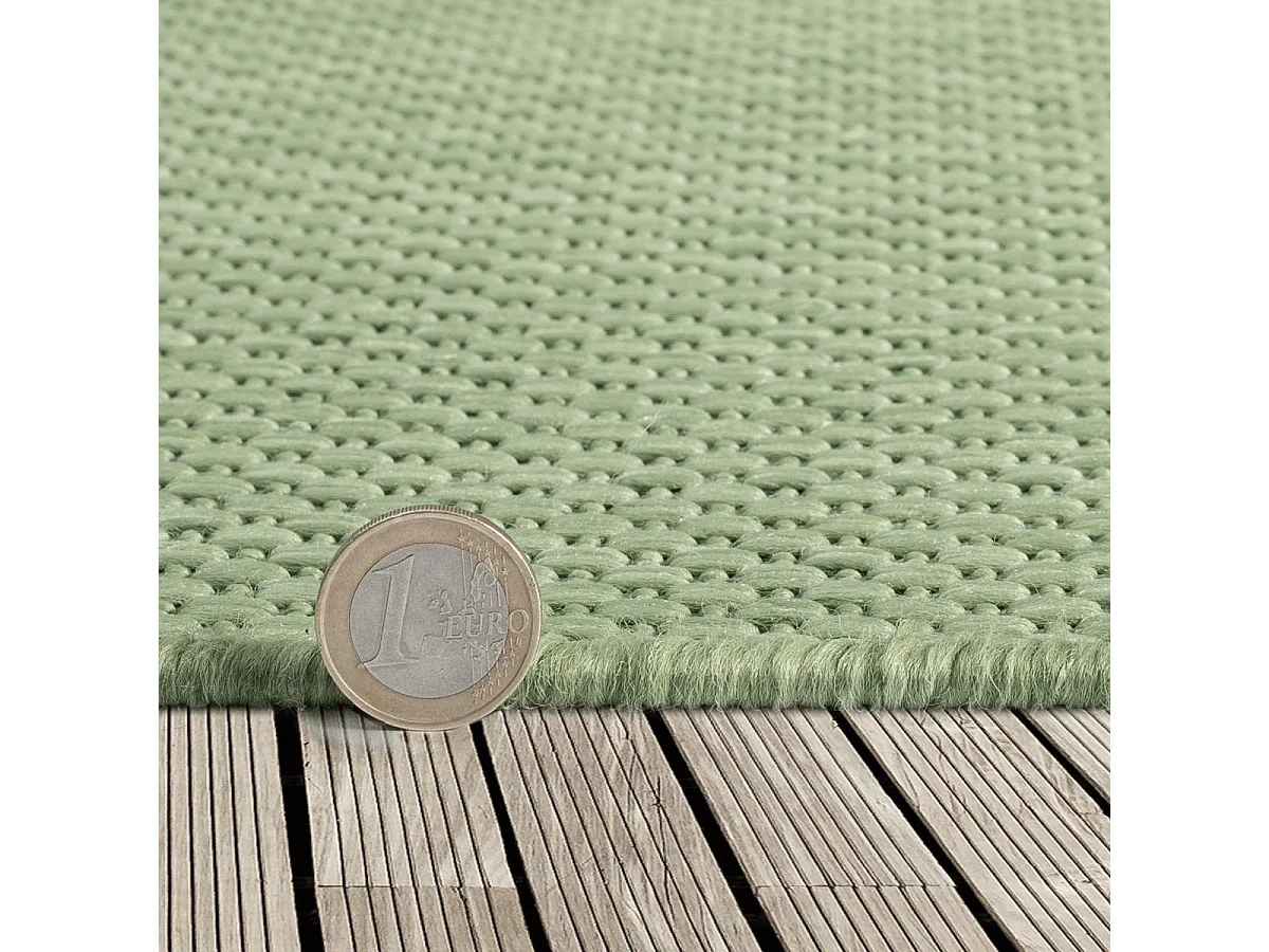 Tapis extérieur 80x150 tissé kilim vert EXTUNI
