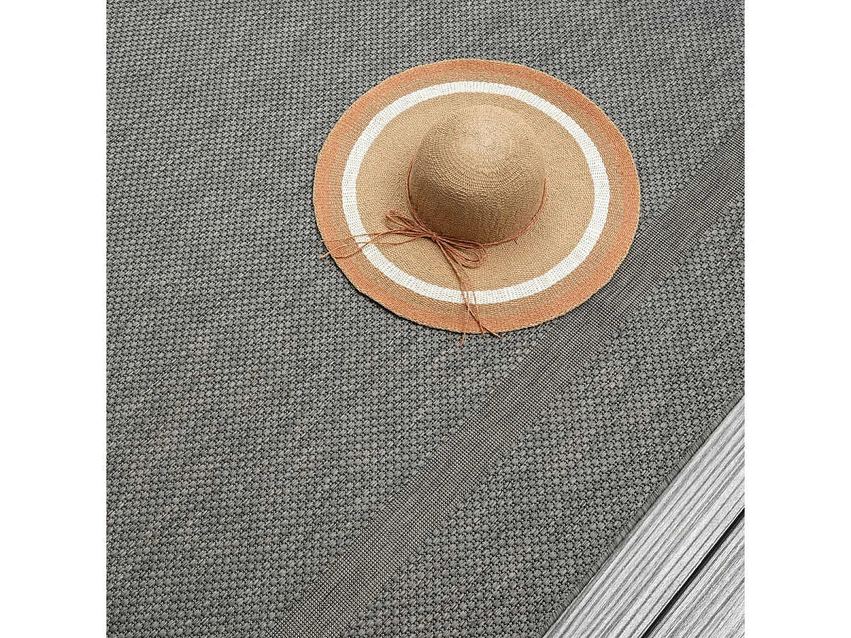 Tapis extérieur 160x220 tissé kilim gris SQUAREXT