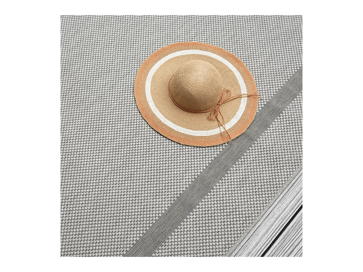 Tapis extérieur 140x200 tissé kilim gris SQUAREXT