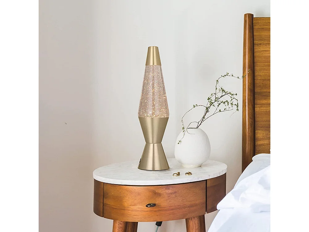 Lampe à poser en métal et verre Paillettes