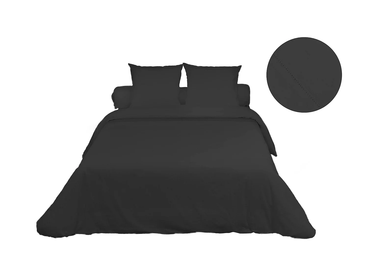 Housse de couette percale anthracite 240x220 cm
