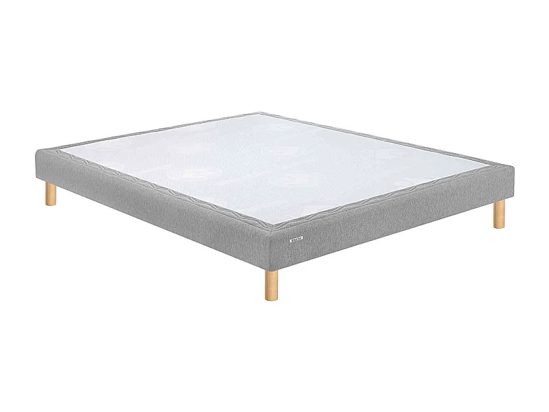 Sommier déco gris confort medium 15 cm avec pieds Bultex Mediano 100x200