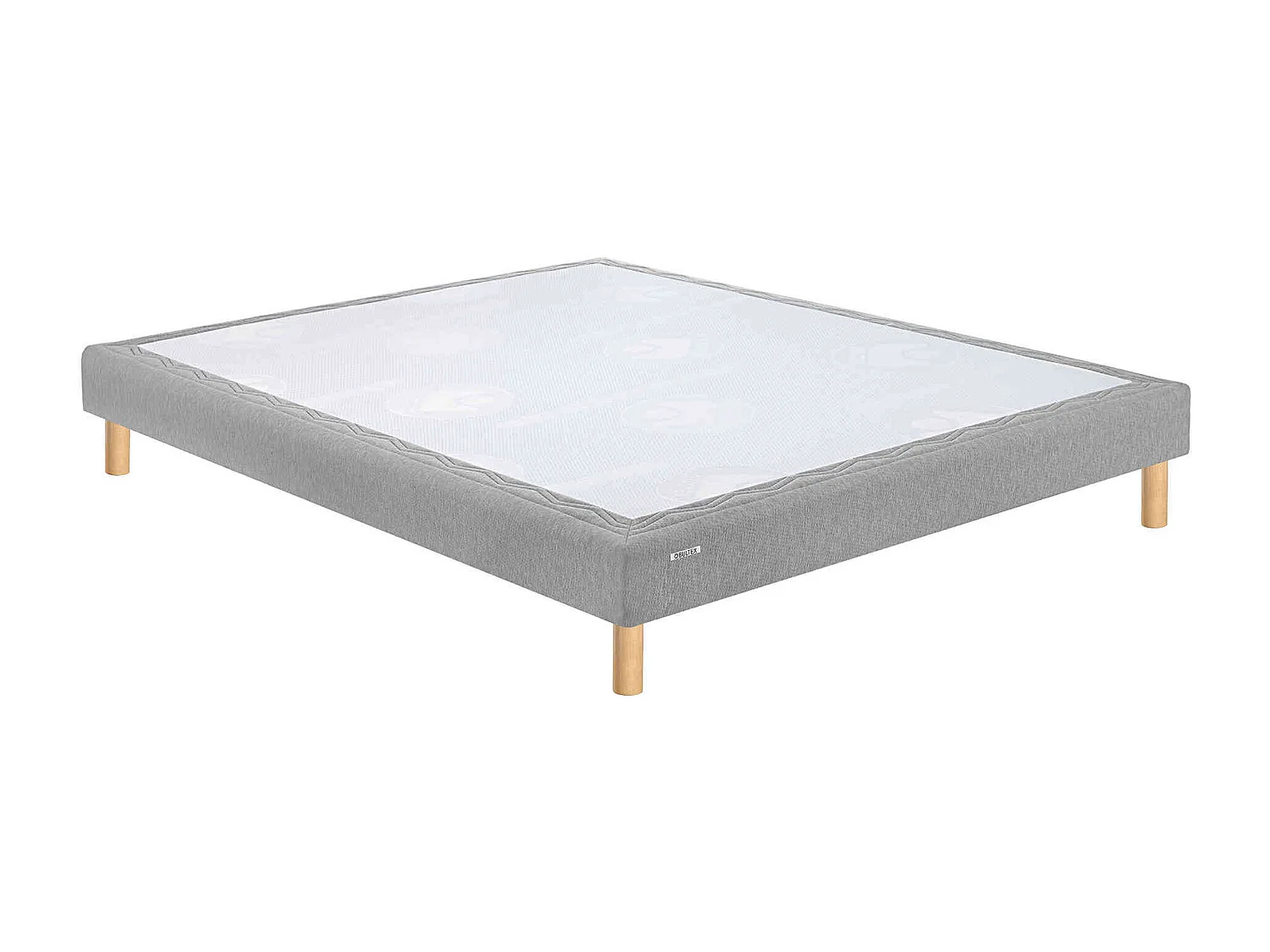 Sommier déco gris confort medium 15 cm avec pieds Bultex Mediano 100x200