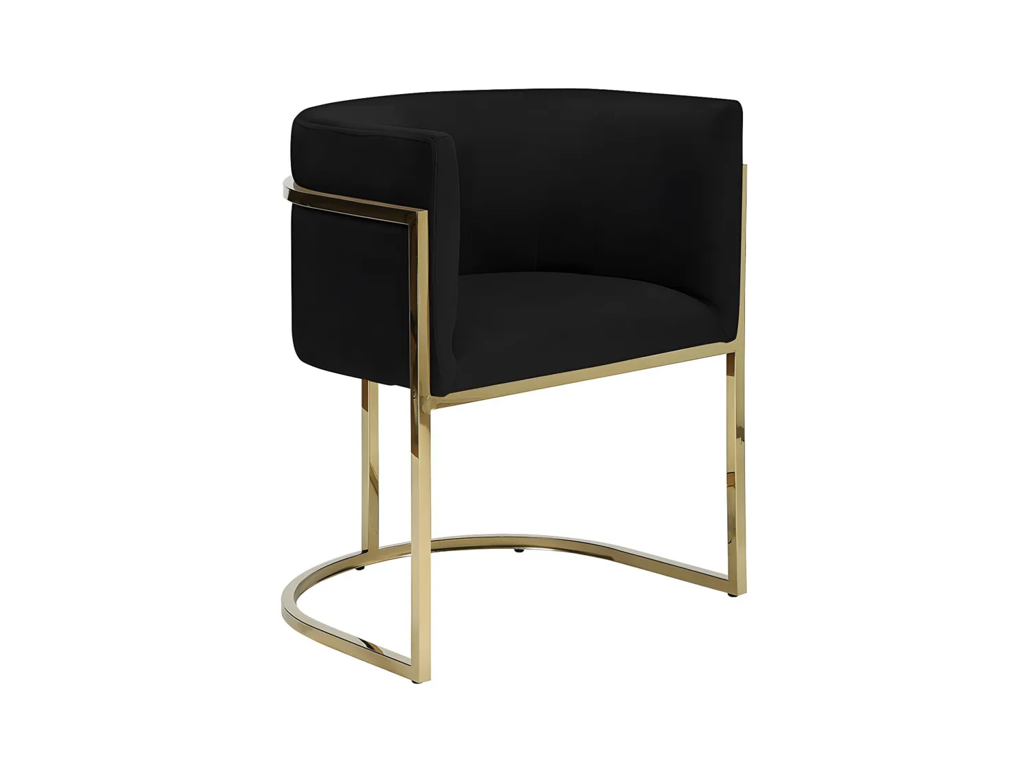 Silla con brazos PERIA de Pascal MORABITO - Terciopelo y metal - Negro y dorado
