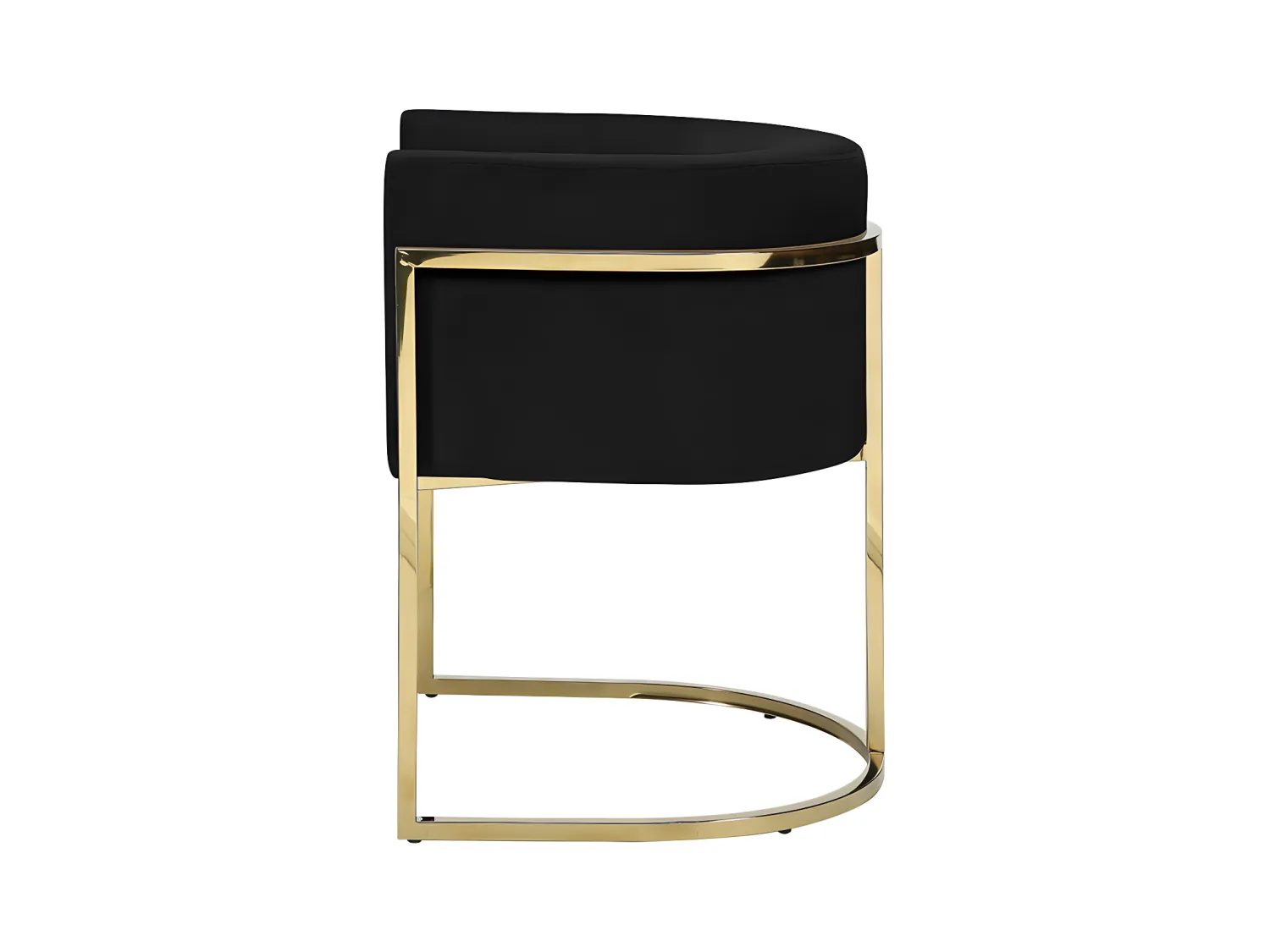 Silla con brazos PERIA de Pascal MORABITO - Terciopelo y metal - Negro y dorado