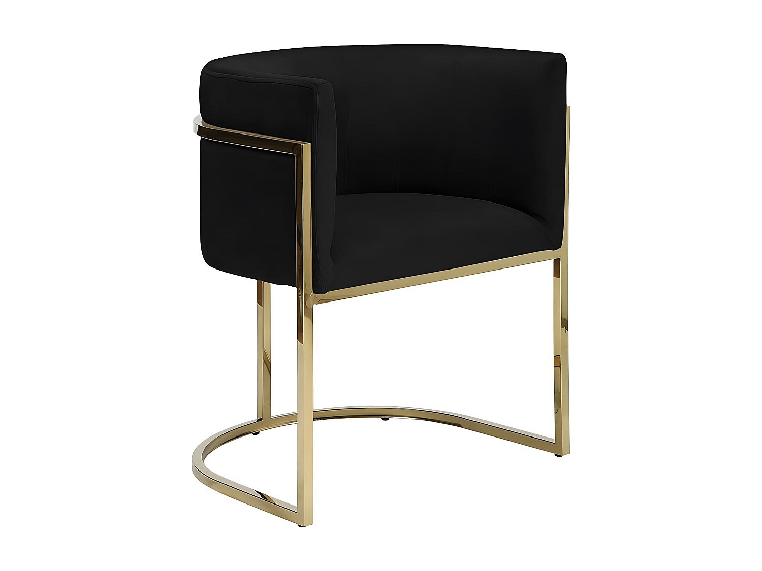 Stuhl mit Armlehnen - Samt & Metall - Schwarz & Goldfarben - PERIA von Pasc günstig online kaufen