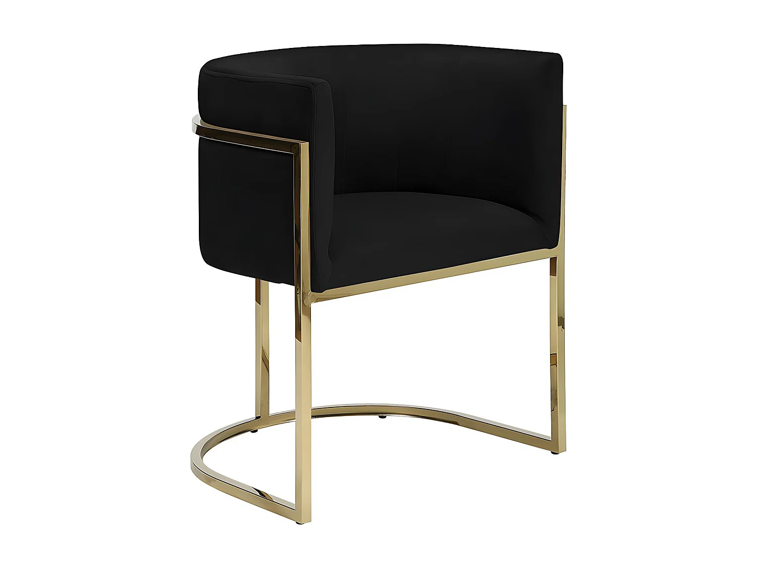 Stoel met armleuningen PERIA - Fluweel en roestvrij staal - Zwart & goudkleurig - van Pascal Morabito