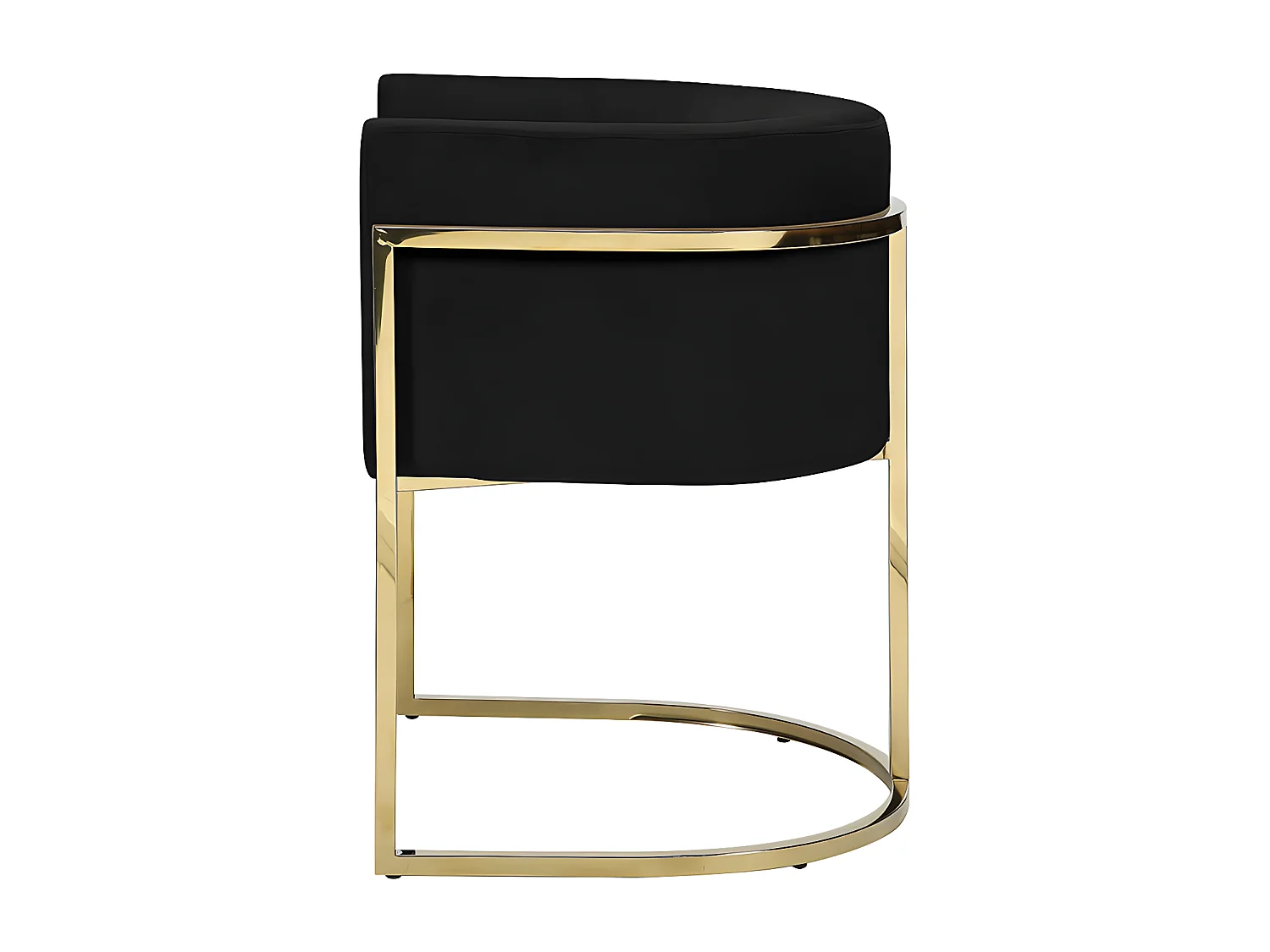 Stoel met armleuningen PERIA - Fluweel en roestvrij staal - Zwart & goudkleurig - van Pascal Morabito