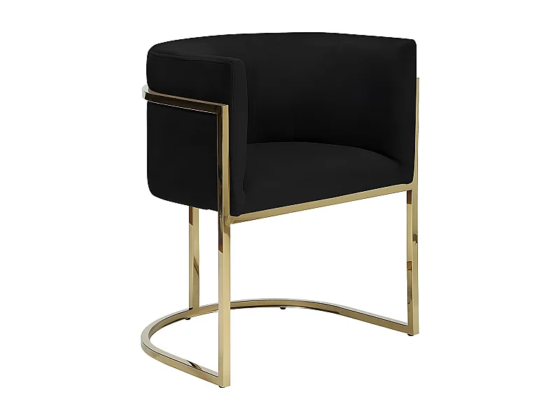 Chaise avec accoudoirs - Velours et acier inoxydable - Noir et doré - PERIA de Pascal MORABITO