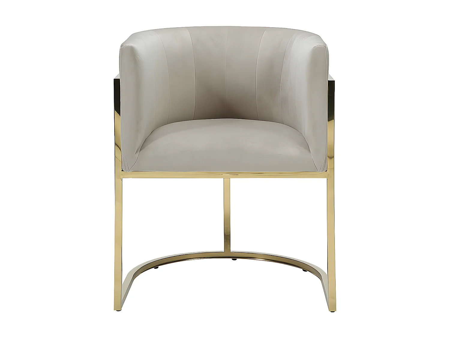 Sedia con braccioli Velluto e Metallo Beige e Dorato - PERIA di Pascal MORABITO