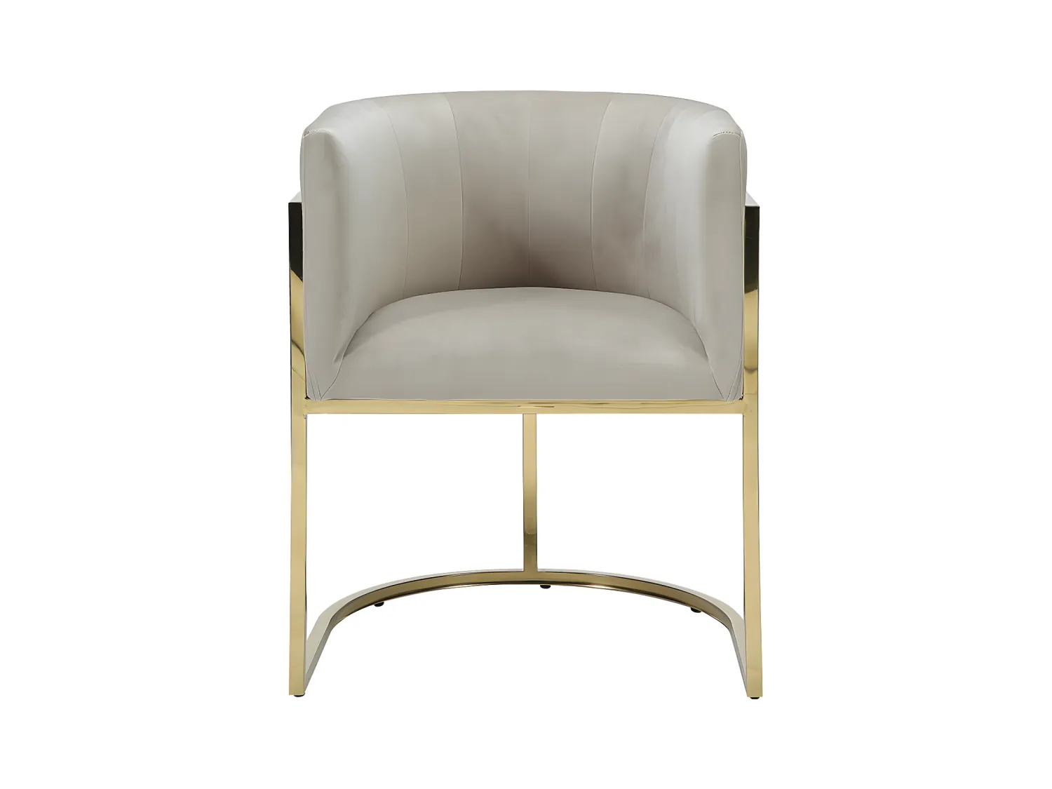 Chaise avec accoudoirs - Velours et acier inoxydable - Beige et doré - PERIA de Pascal MORABITO