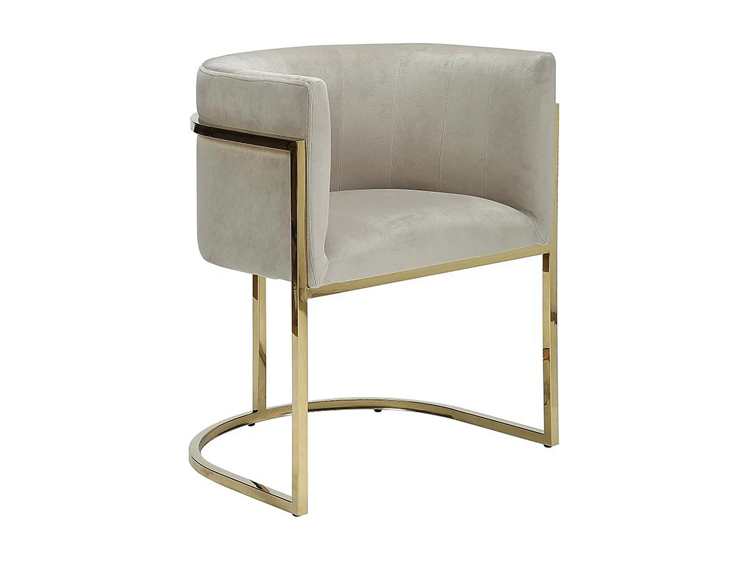 Chaise avec accoudoirs - Velours et acier inoxydable - Beige et doré - PERIA de Pascal MORABITO