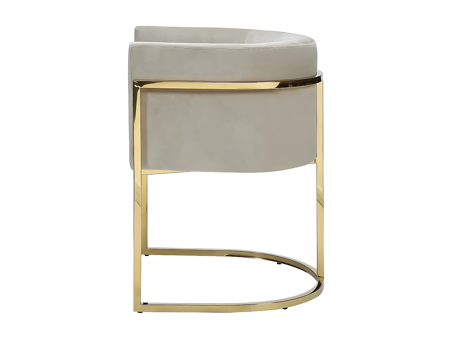 Chaise avec accoudoirs - Velours et acier inoxydable - Beige et doré - PERIA de Pascal MORABITO