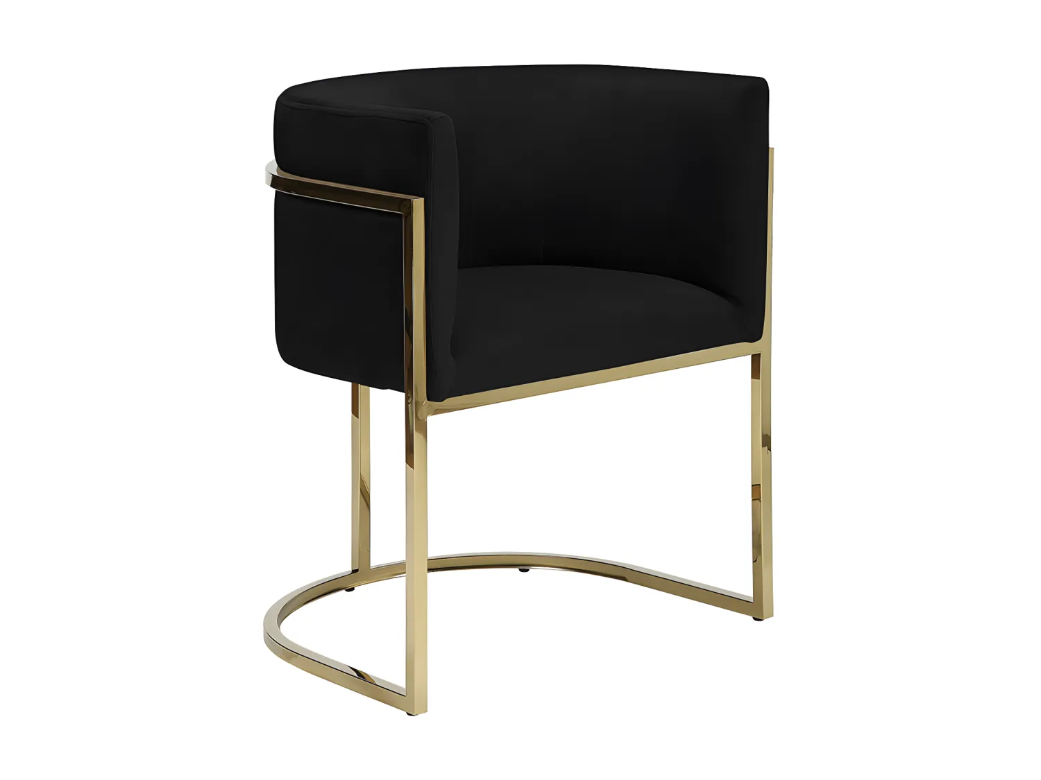 Lot de 2 chaises avec accoudoirs - Velours et acier inoxydable - Noir et doré - PERIA de Pascal MORABITO