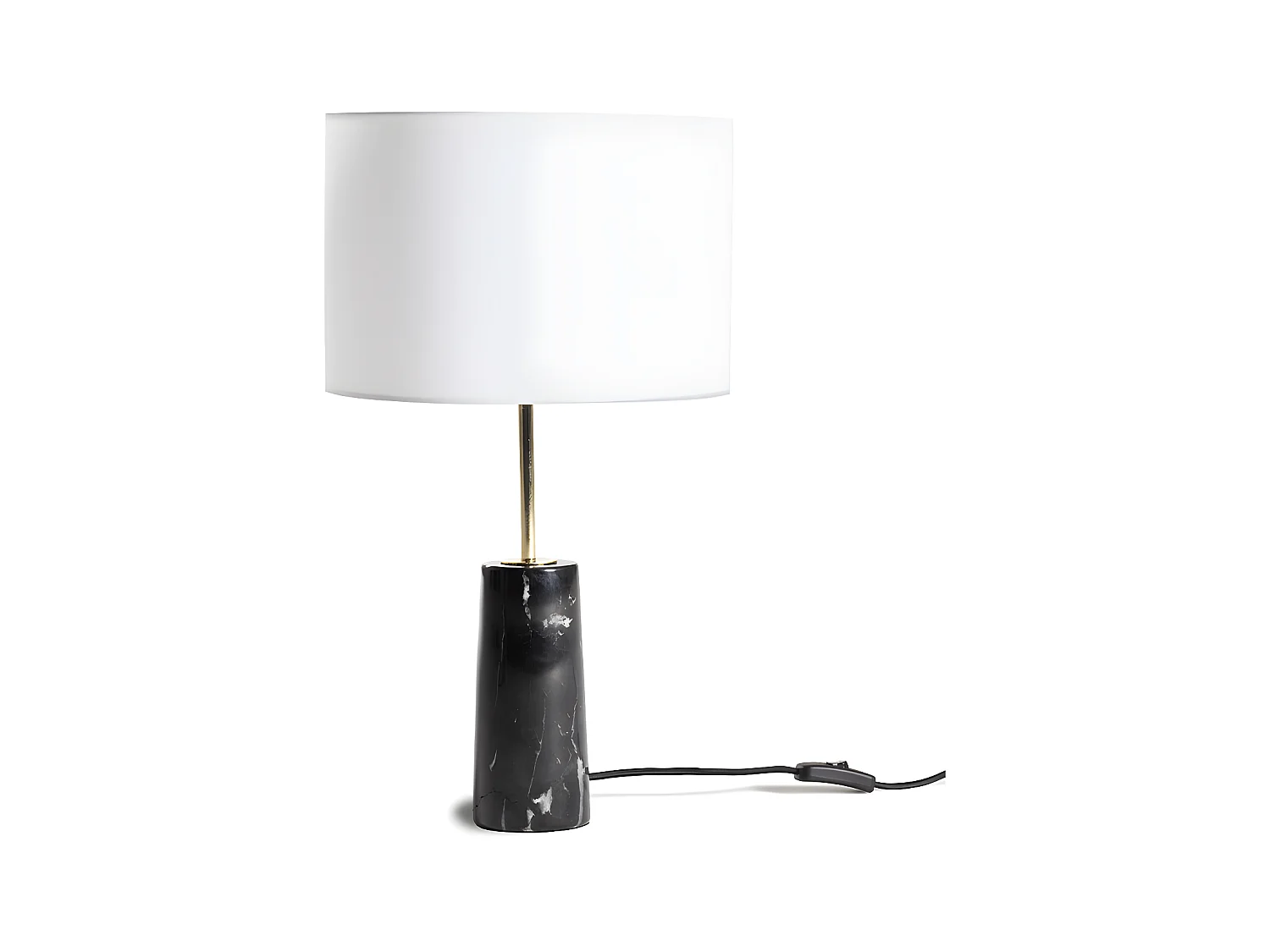 Tafellamp vinstagestijl MERPLE - Basis van zwart marmer en lampen van wit glas - 30 x 30 x 51 cm
