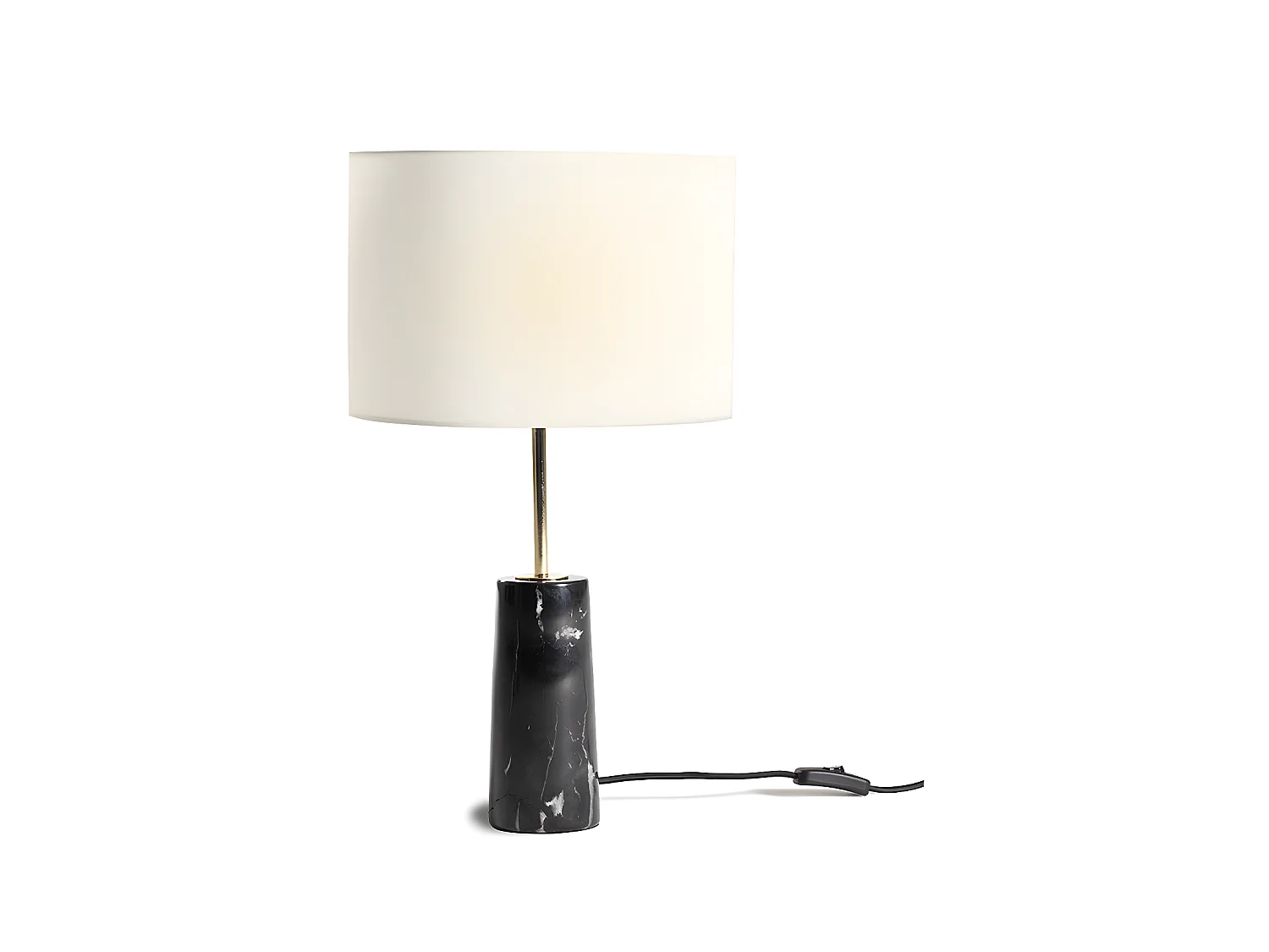 Tafellamp vinstagestijl MERPLE - Basis van zwart marmer en lampen van wit glas - 30 x 30 x 51 cm