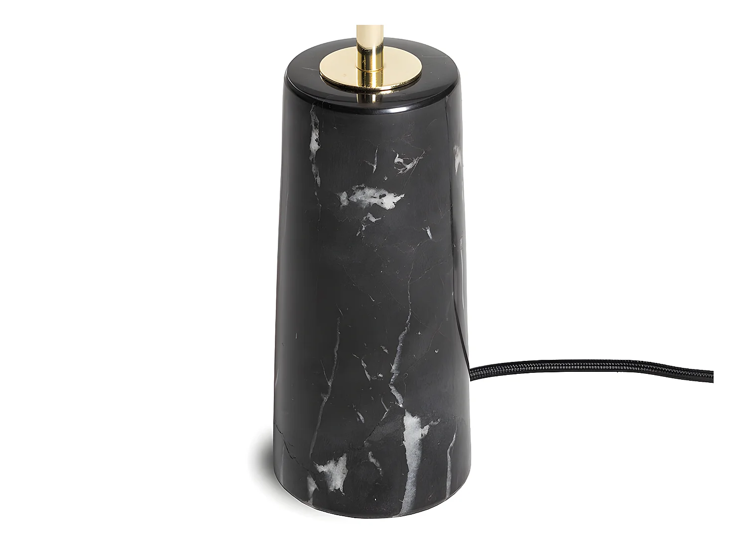 Tafellamp vinstagestijl MERPLE - Basis van zwart marmer en lampen van wit glas - 30 x 30 x 51 cm