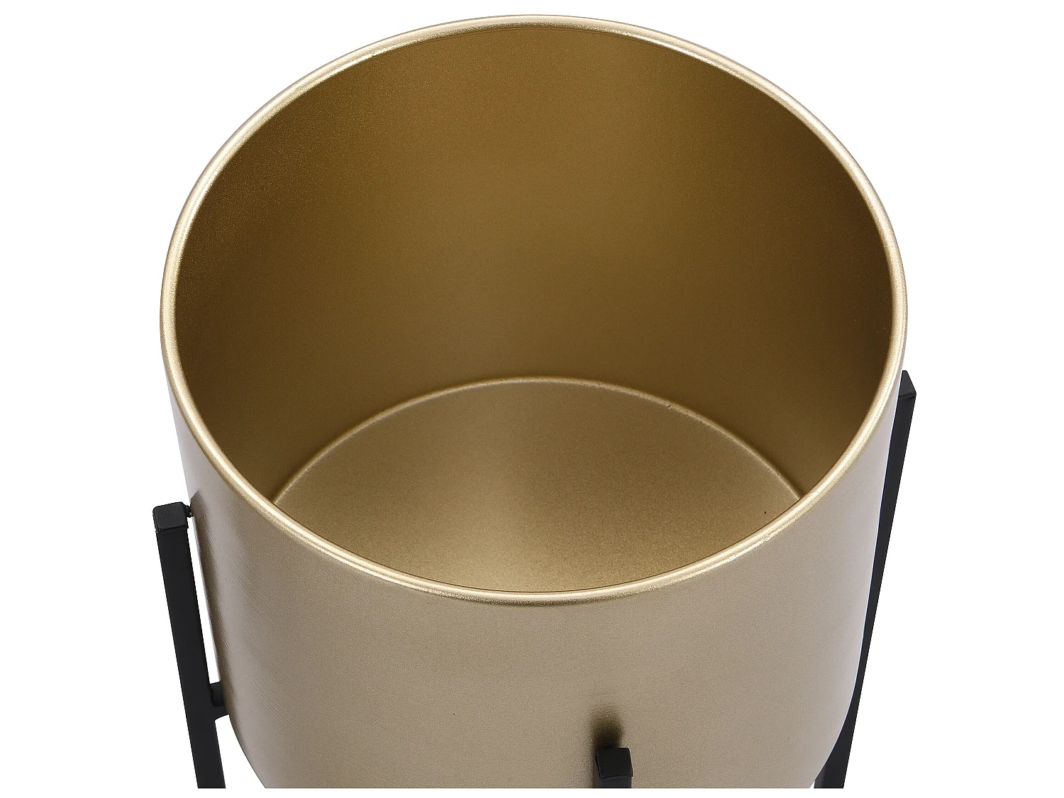 Portavaso su piede D. 25 x H. 39 e D. 23 x H. 35.5 in Metallo Dorato e Nero - Lotto di 2 - EDMEE