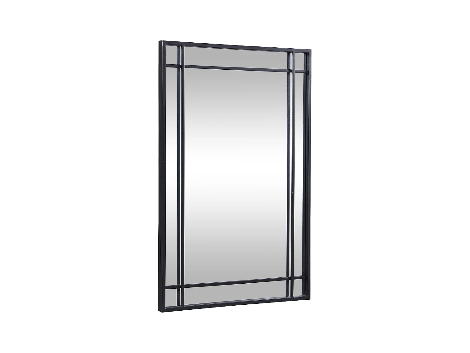 Miroir industriel en métal - L.60 x H.86,5 cm - Noir - HISAE