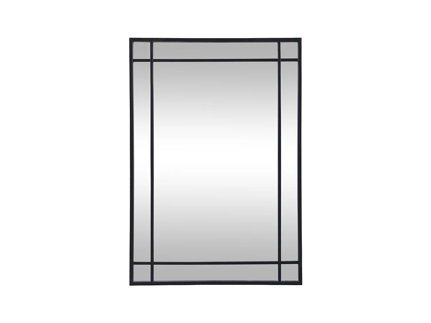Miroir industriel en métal - L.60 x H.86,5 cm - Noir - HISAE