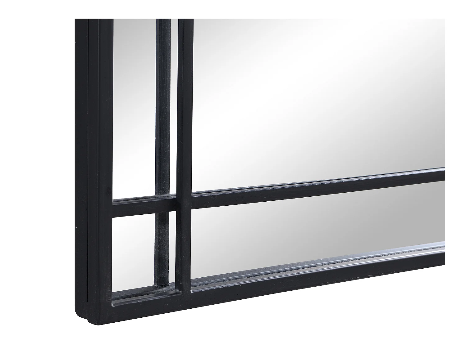 Miroir industriel en métal - L.60 x H.86,5 cm - Noir - HISAE