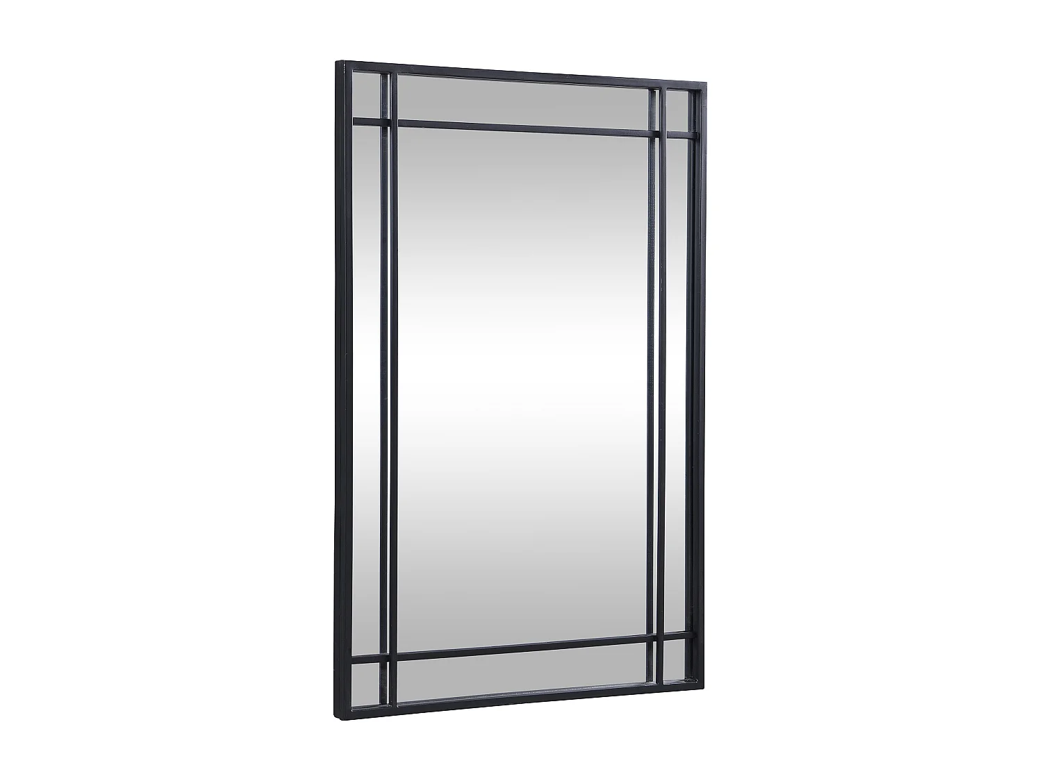 Metalen spiegel met industriële stijl - B60 x H86,5 cm - Zwart - HISAE