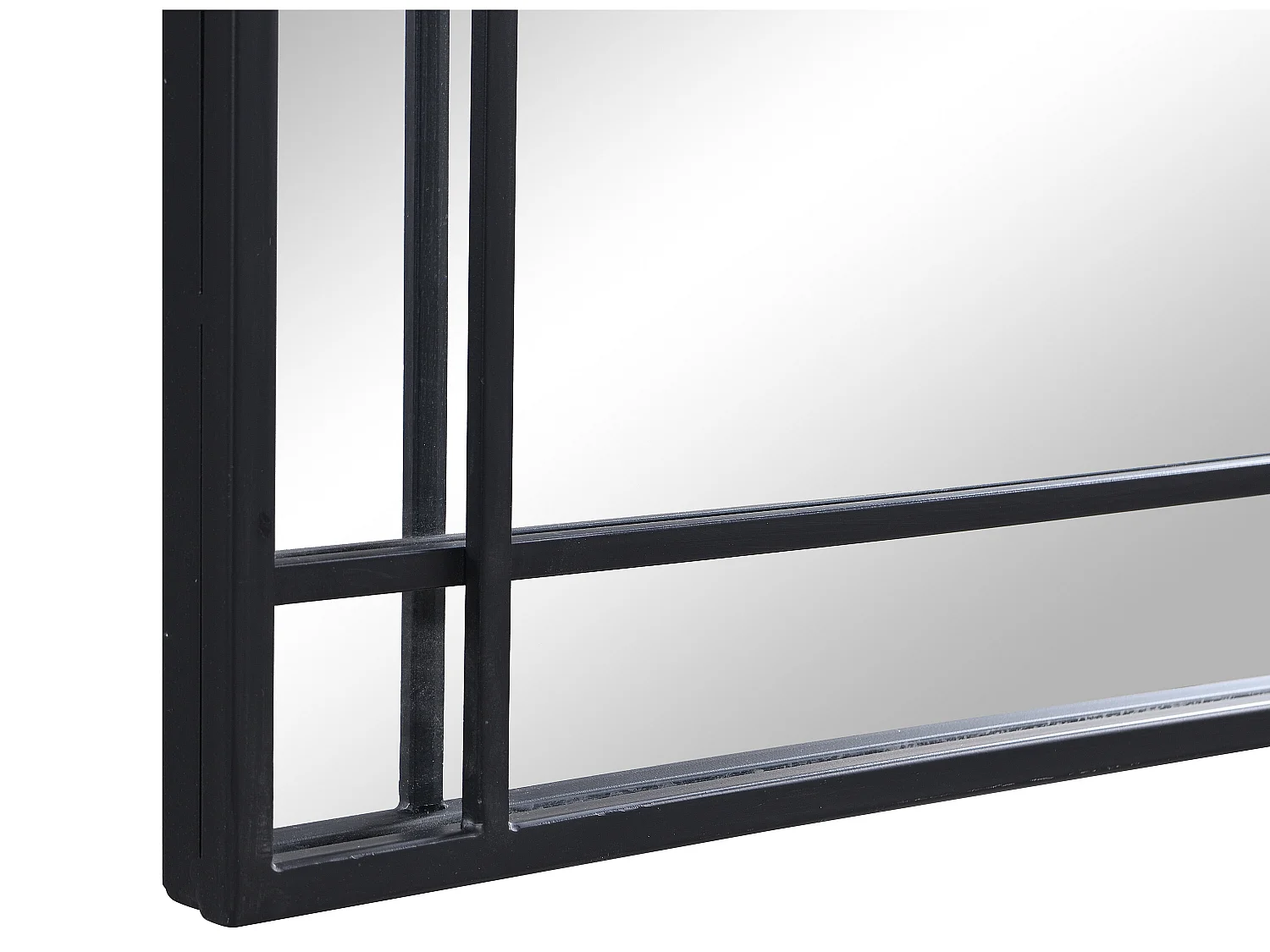 Metalen spiegel met industriële stijl - B60 x H86,5 cm - Zwart - HISAE