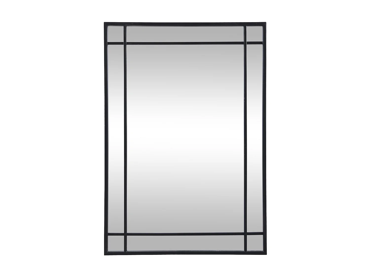 Metalen spiegel met industriële stijl - B60 x H86,5 cm - Zwart - HISAE