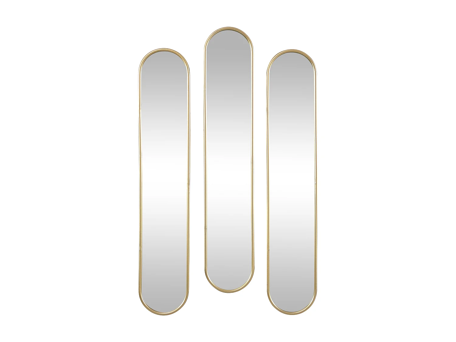 Lot de 3 miroirs ovales en métal - L.23 x H.120 cm - Doré - JAYLEN