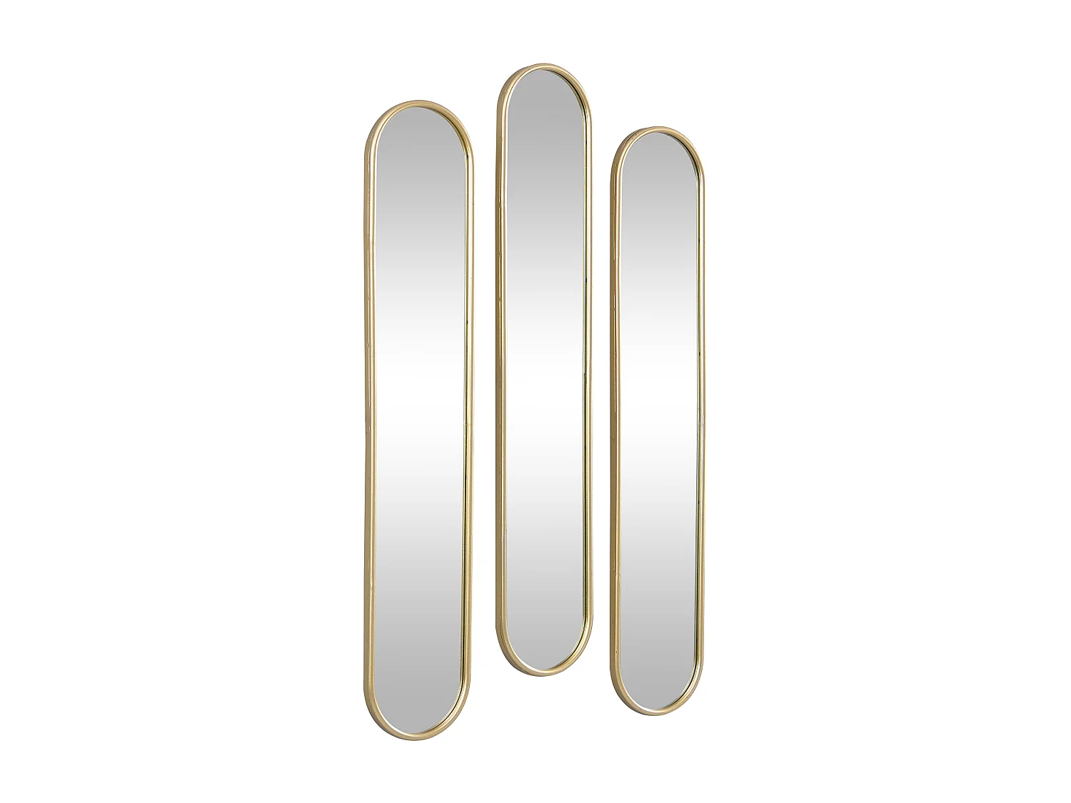 Set med 3 ovala speglar i guldfärgad metall 23 × 120 cm JAYLEN