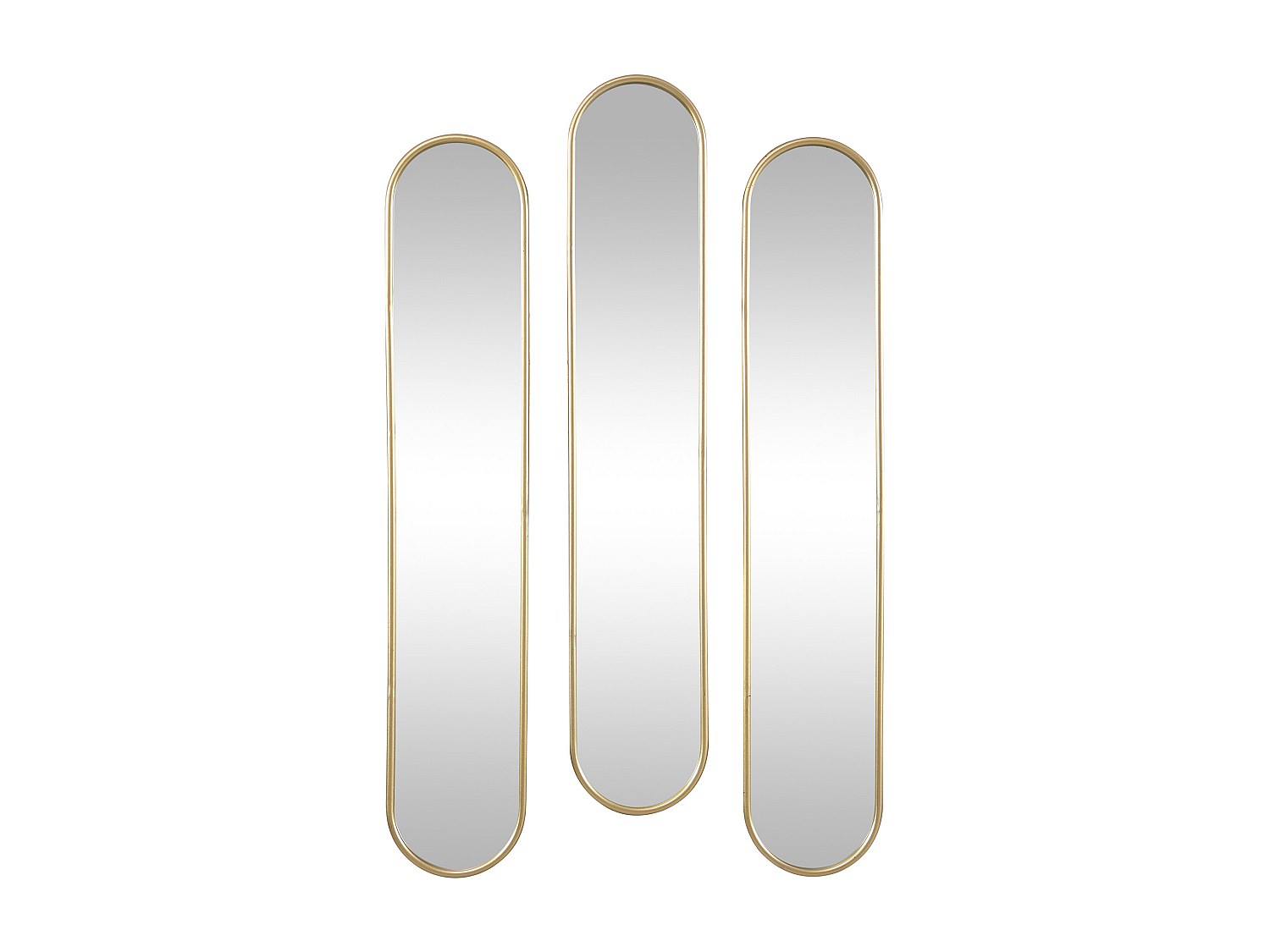 3er-Set Spiegel oval - 25 x 120 cm - Metall - Goldfarben - JAYLEN günstig online kaufen