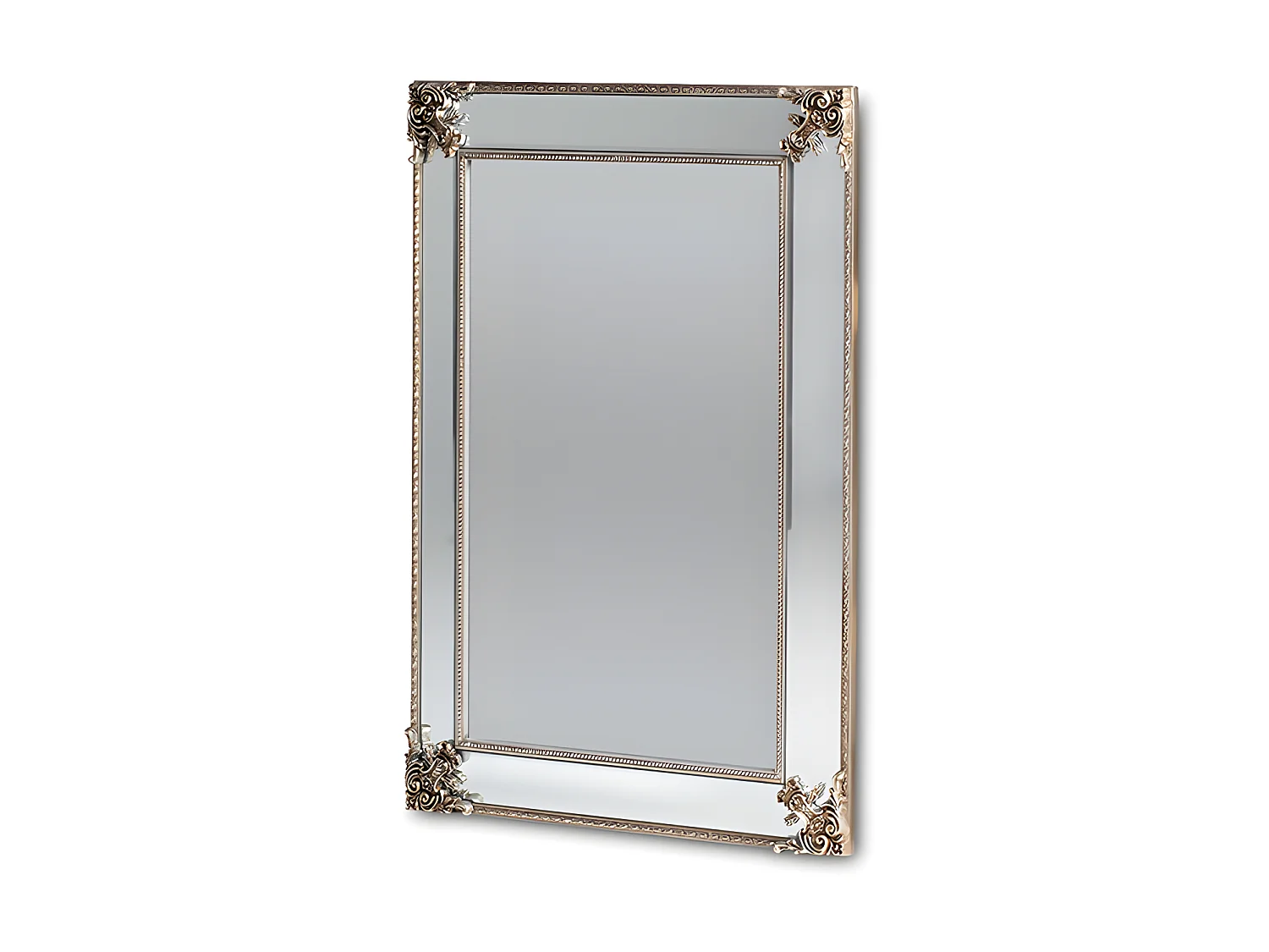 Afgeschuinde spiegel met sierlijst - ANALISE - H114 x B83 cm - Champagnekleur