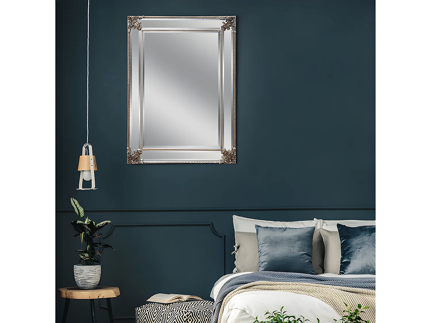 Afgeschuinde spiegel met sierlijst - ANALISE - H114 x B83 cm - Champagnekleur