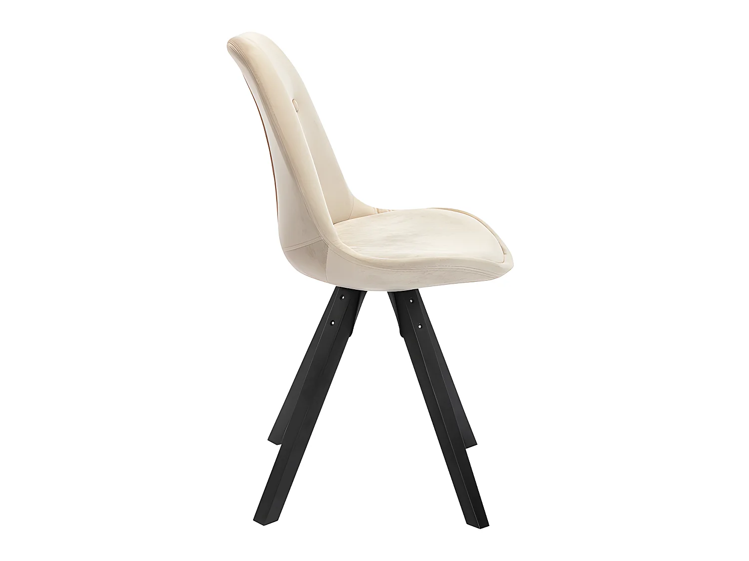 Lot de 2 chaises scandinaves ANEYA - Velours & Pieds Hévéa - Beige