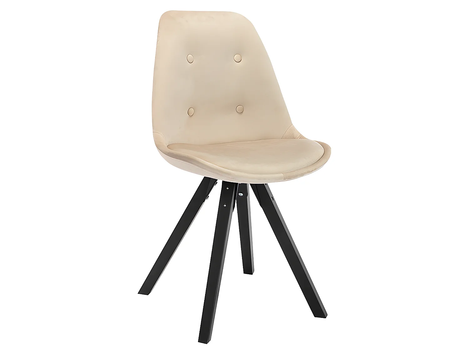 Lot de 2 chaises scandinaves ANEYA - Velours & Pieds Hévéa - Beige