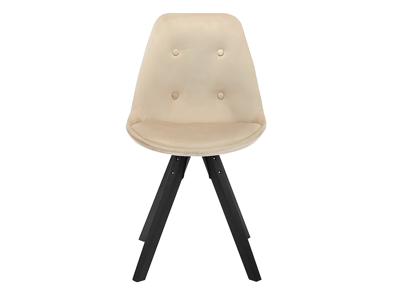 Lot de 2 chaises scandinaves ANEYA - Velours & Pieds Hévéa - Beige