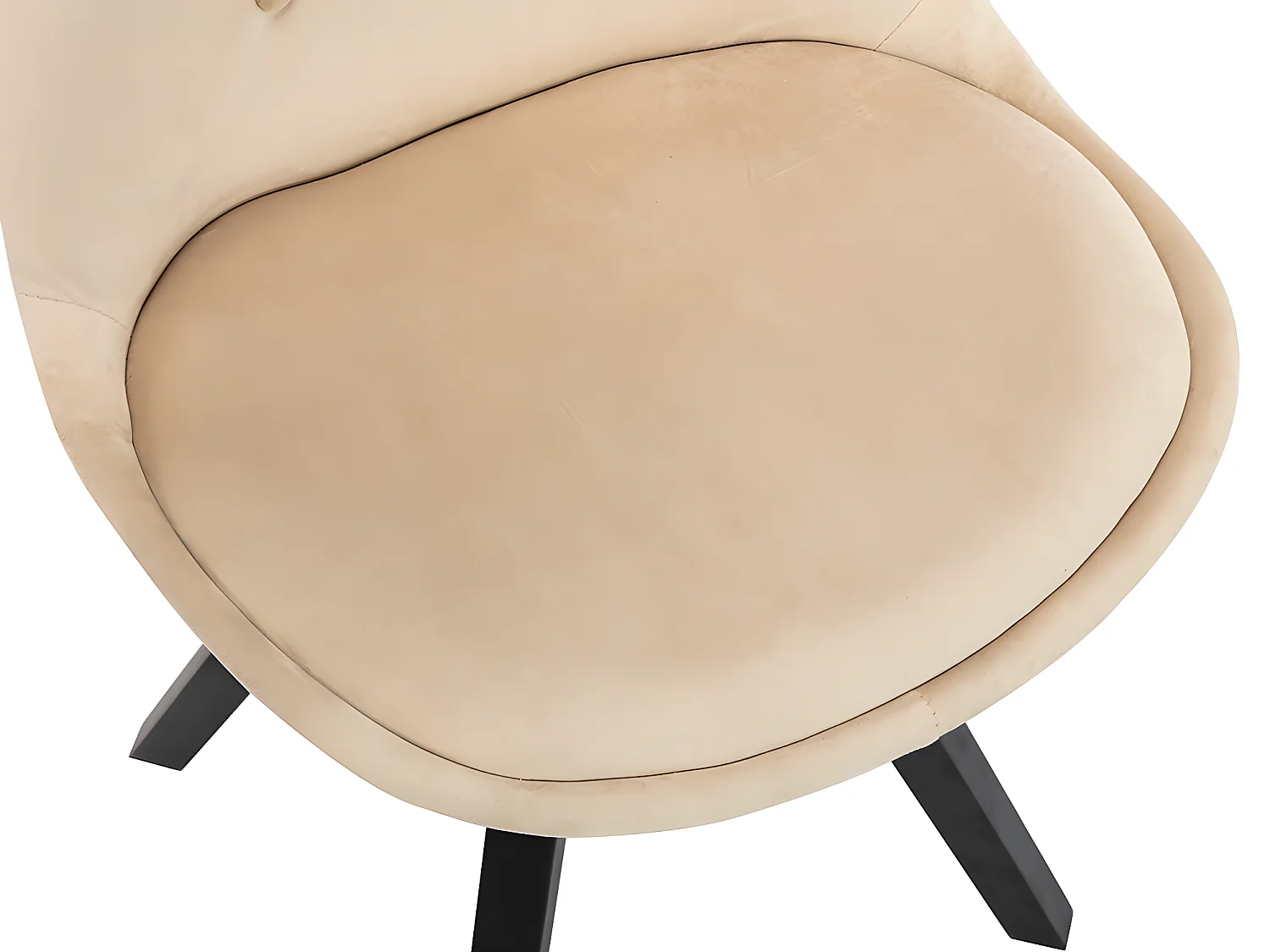 Lot de 2 chaises scandinaves ANEYA - Velours & Pieds Hévéa - Beige