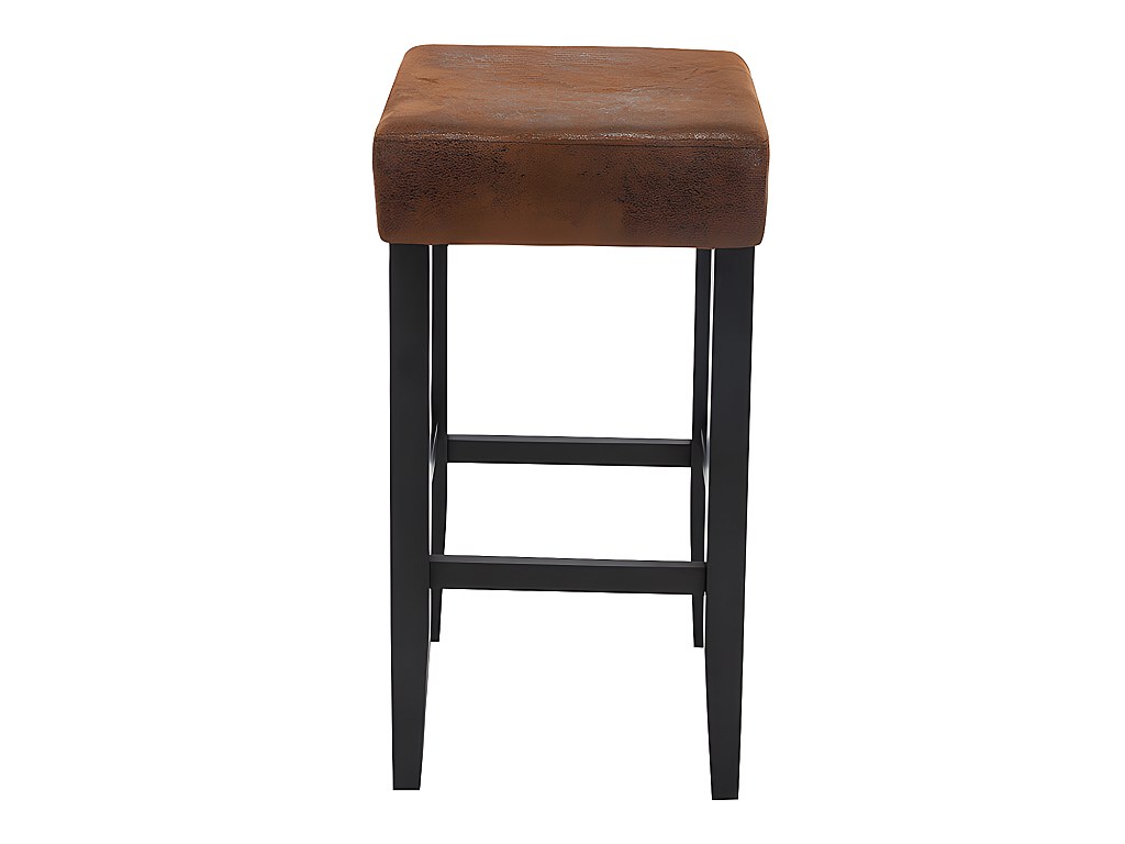 Juego 2 taburetes bar - Tela con efecto piel envejecida y patas madera