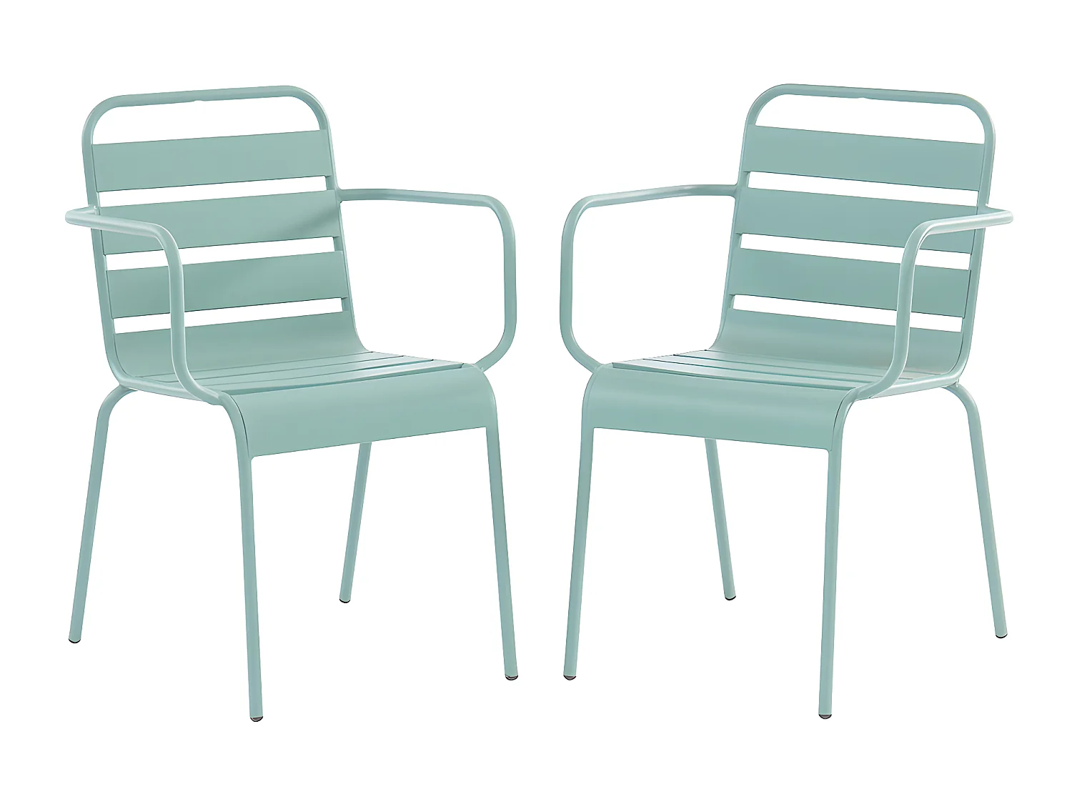 Gartensessel stapelbar 2er-Set - Metall - Mandelgrün - MIRMANDE von MYLIA