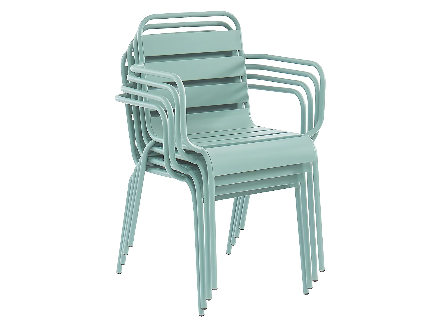 Gartensessel stapelbar 2er-Set - Metall - Mandelgrün - MIRMANDE von MYLIA