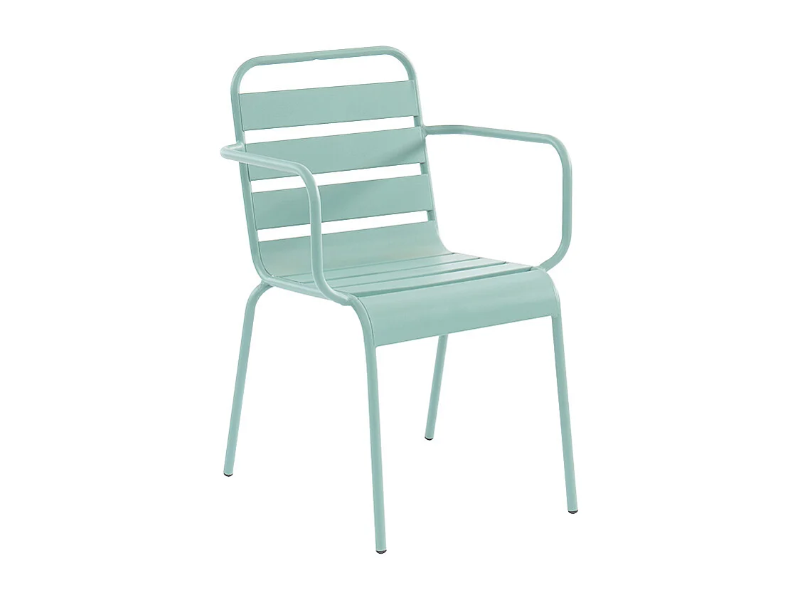 Gartensessel stapelbar 2er-Set - Metall - Mandelgrün - MIRMANDE von MYLIA