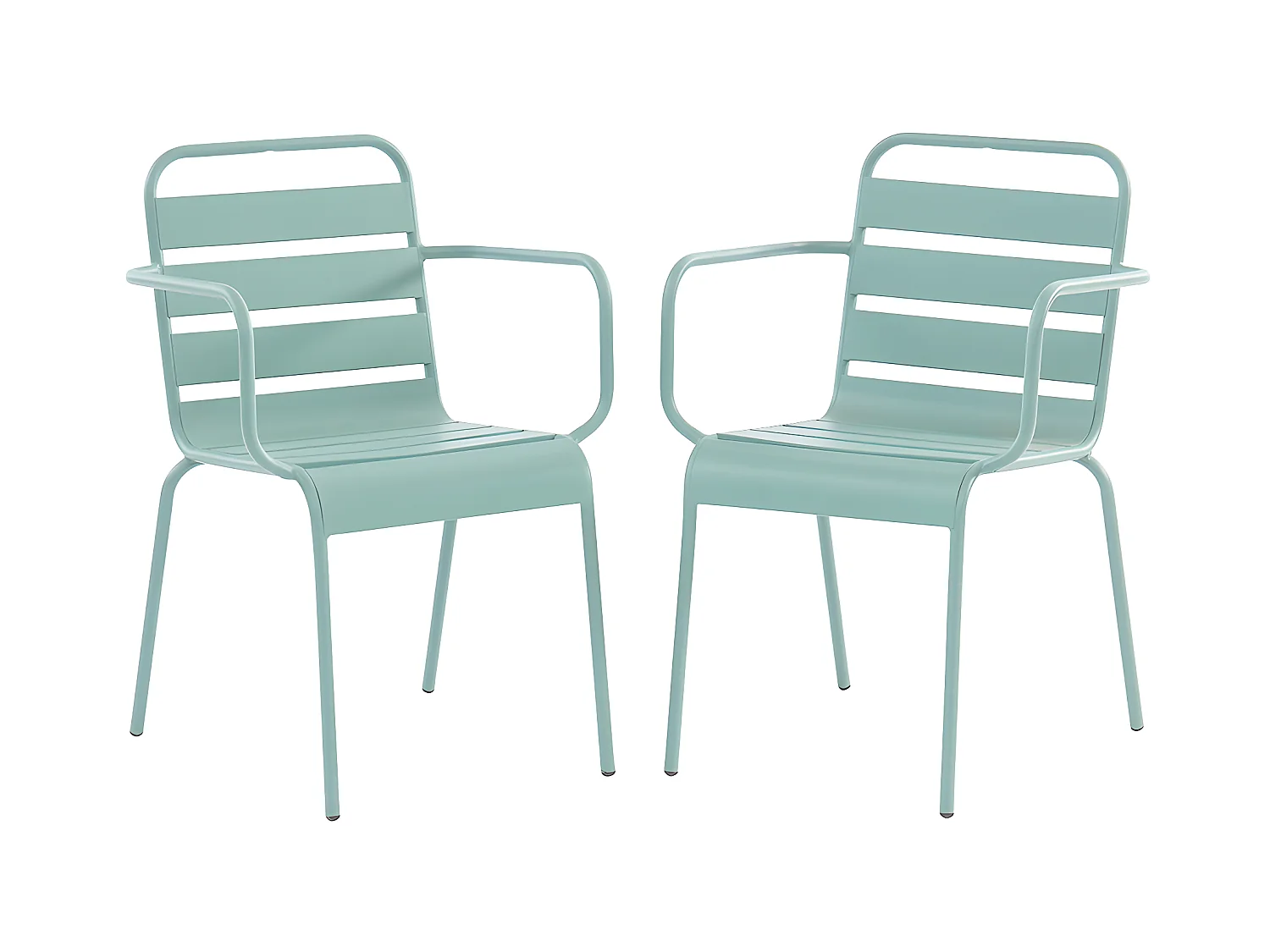 Set van 2 opstapelbare stoelen MIRMANDE van metaal - Amandelgroen