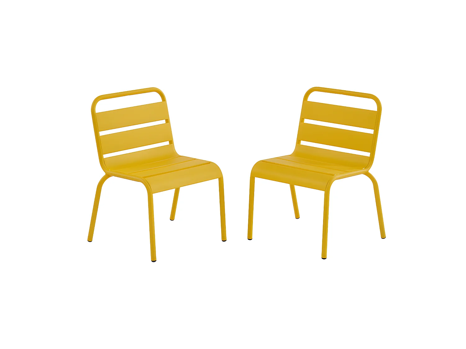 Lot de 2 chaises de jardin empilables pour enfants en métal - Jaune - POPAYAN de MYLIA